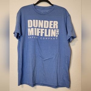 Dunder Mifflin The Office Men's Blue Short‎ Sleeve T-Shirt, Size XL